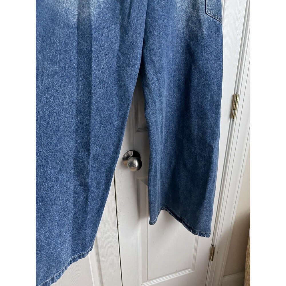 Commense Size XL Jeans Womens Medium Blue High Rise Wide Leg Cargo Wrap - Picture 7 of 9